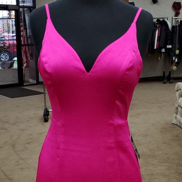 Express Size 4 Homecoming Hot Pink Side Slit Dress on Queenly