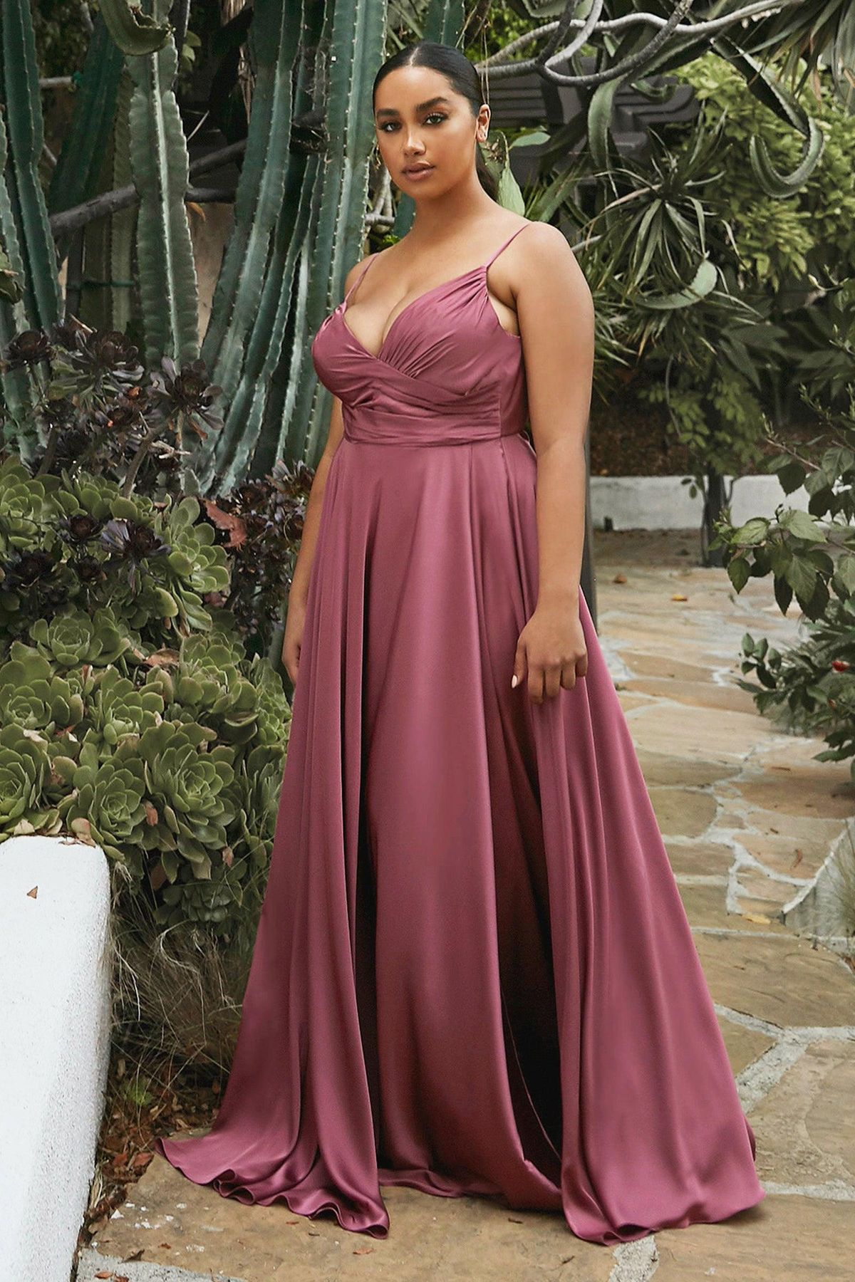 Style CD7485C Cinderella Divine Plus Size 18 Prom Pink A-line Dress on Queenly