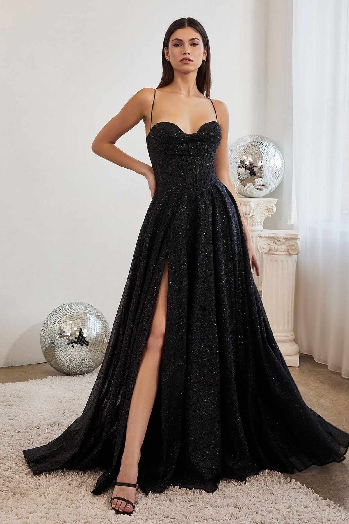 Style CD252C Cinderella Divine Plus Size 24 Prom Black A-line Dress on Queenly