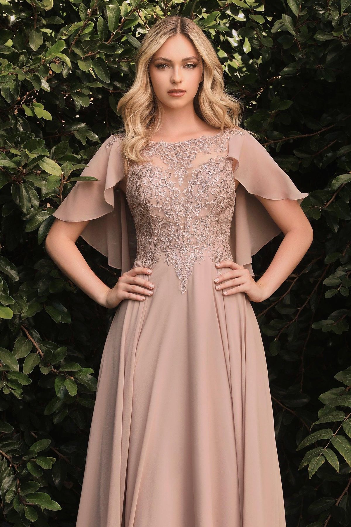 Style CDHT101 Cinderella Divine Size 10 Prom Lace Nude A-line Dress on Queenly
