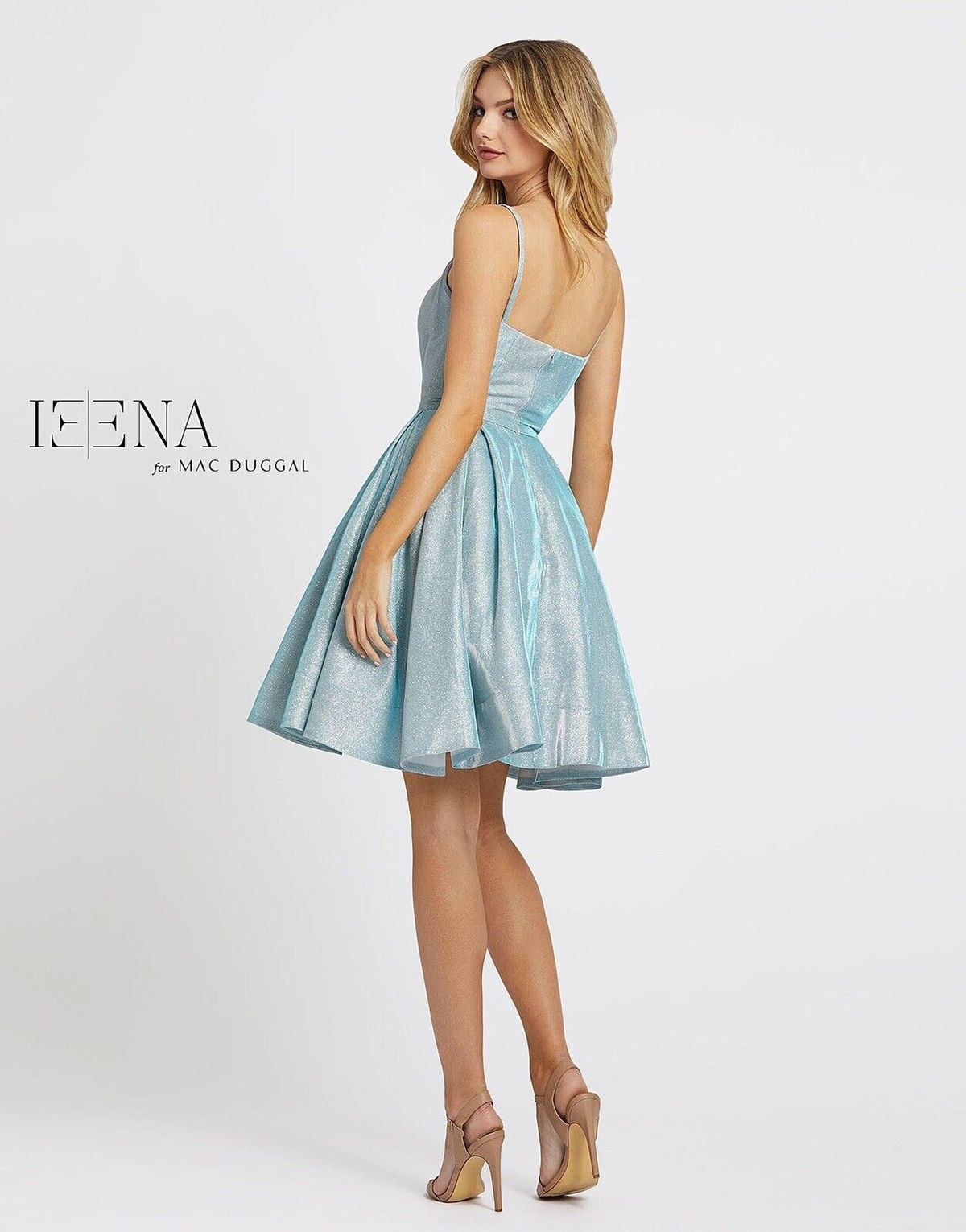 Style  25982i Ieena Duggal  Size 10 Homecoming Blue A-line Dress on Queenly