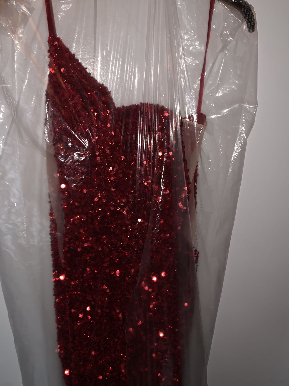 Portia and Scarlett Size 6 Prom One Shoulder Red Side Slit Dress on Queenly