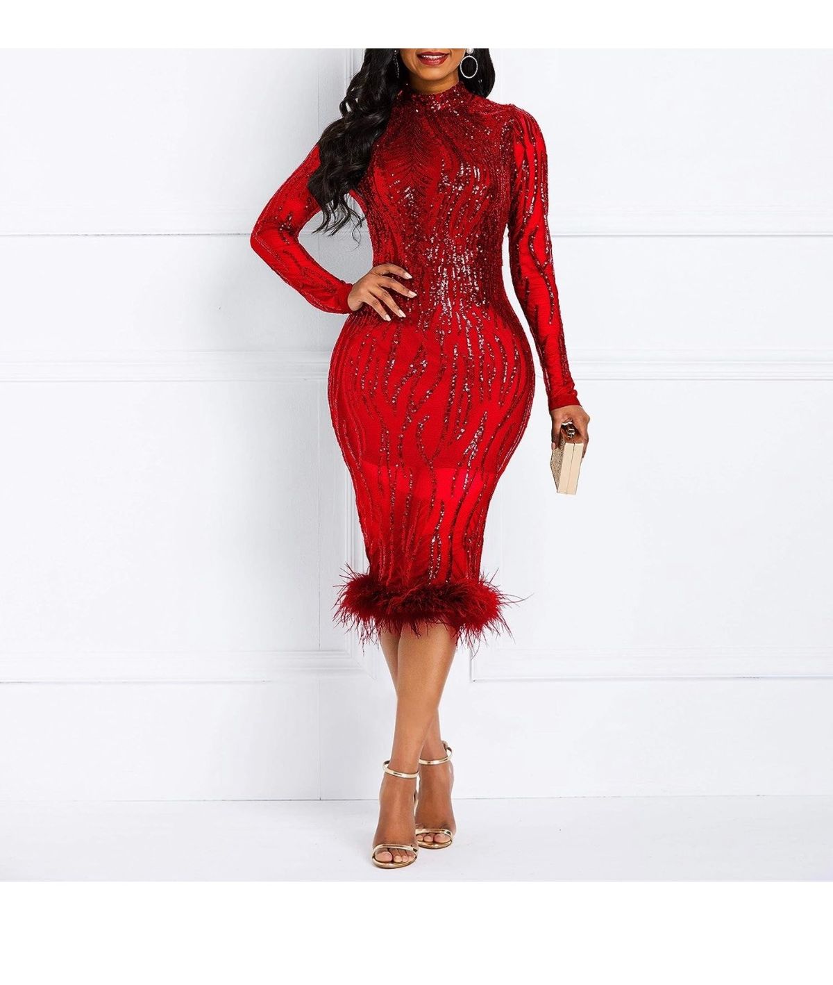 Size 2X Homecoming Long Sleeve Red Cocktail Dress on Queenly