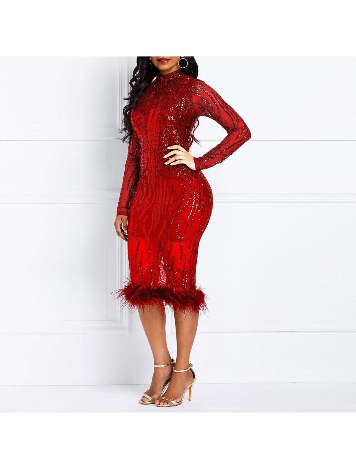 Size 2X Homecoming Long Sleeve Red Cocktail Dress on Queenly