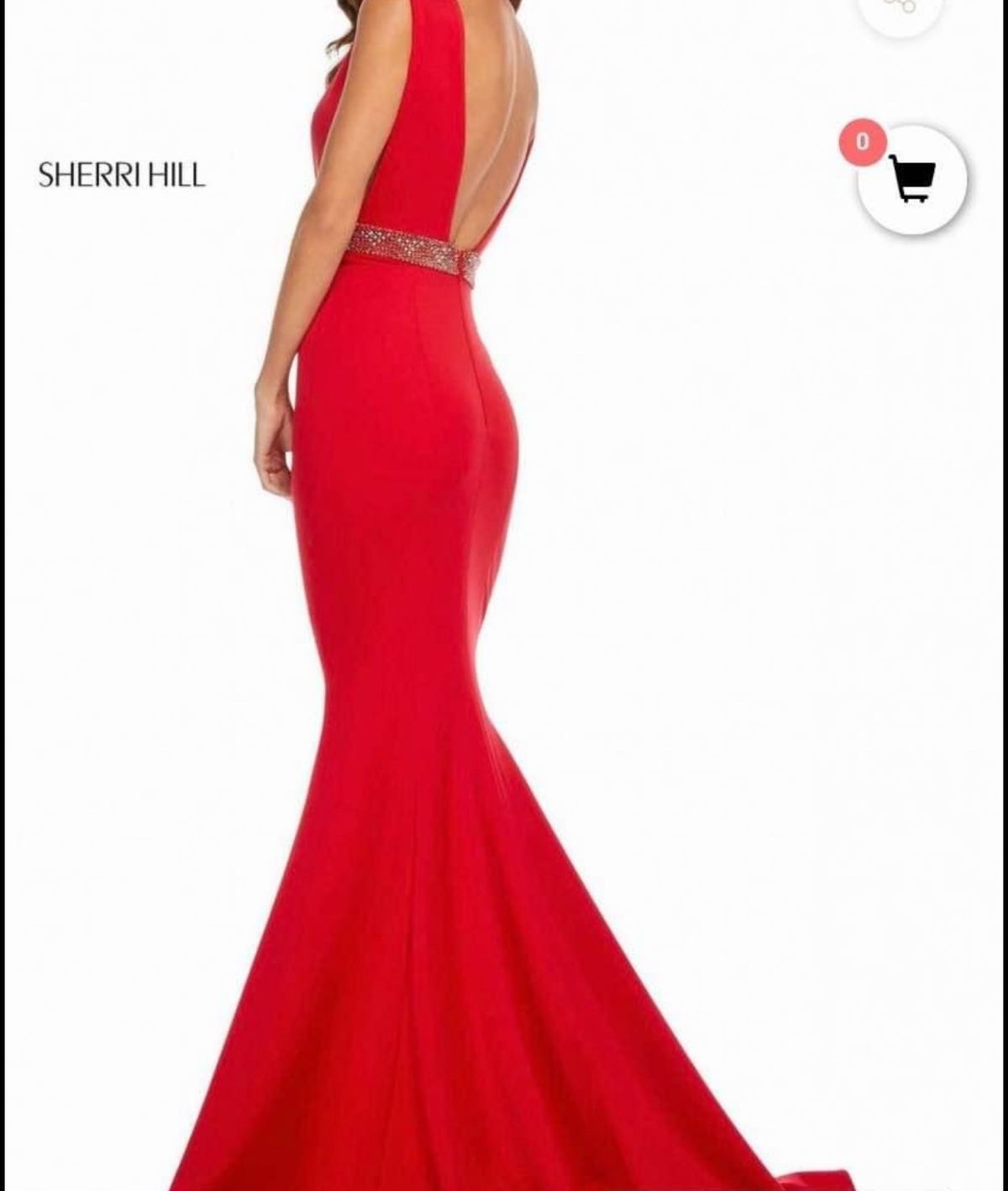 Sherri Hill Size 0 Prom Plunge Red Mermaid Dress on Queenly