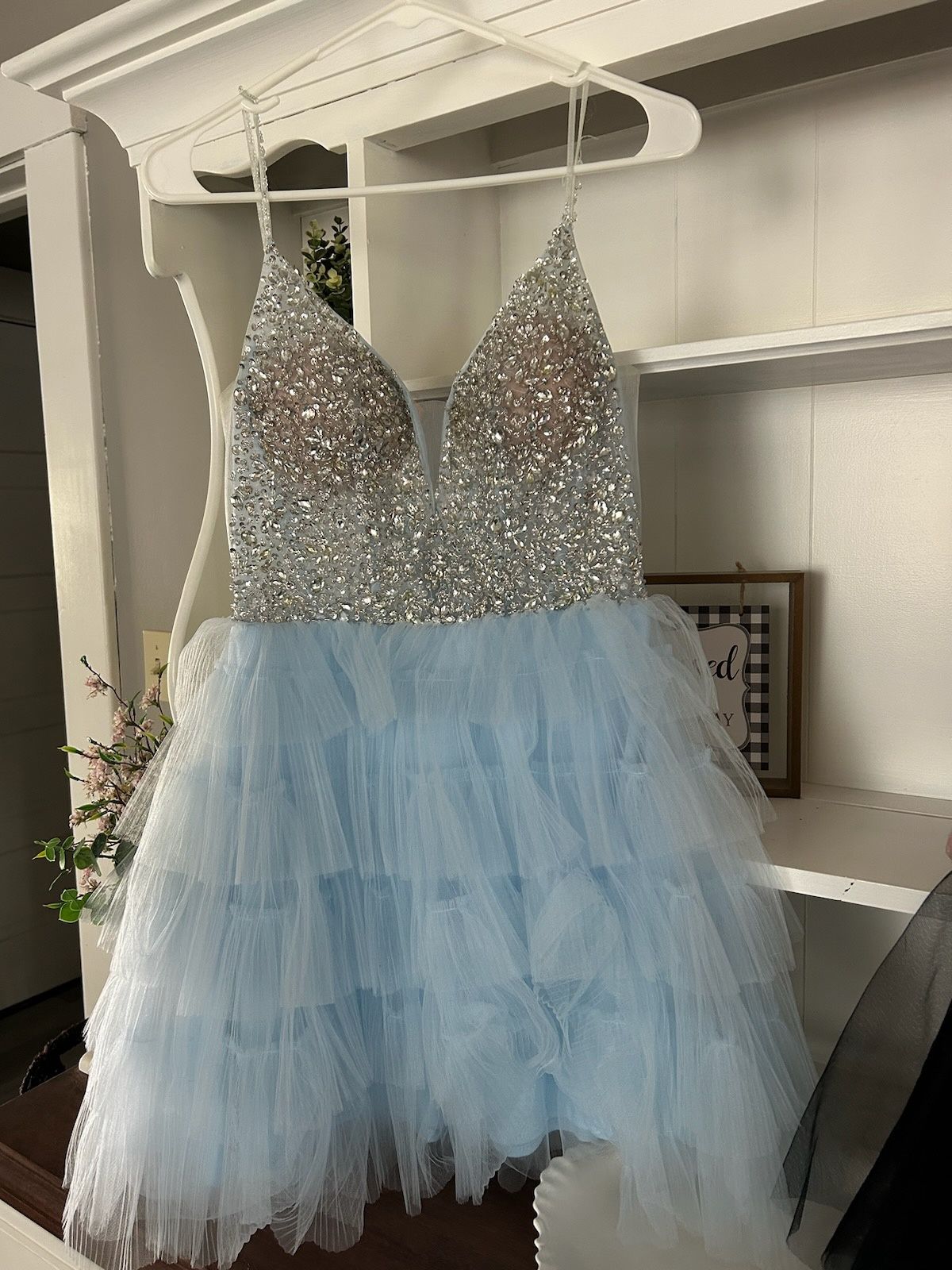 Rachel Allan Size 6 Pageant Blue Cocktail Dress on Queenly