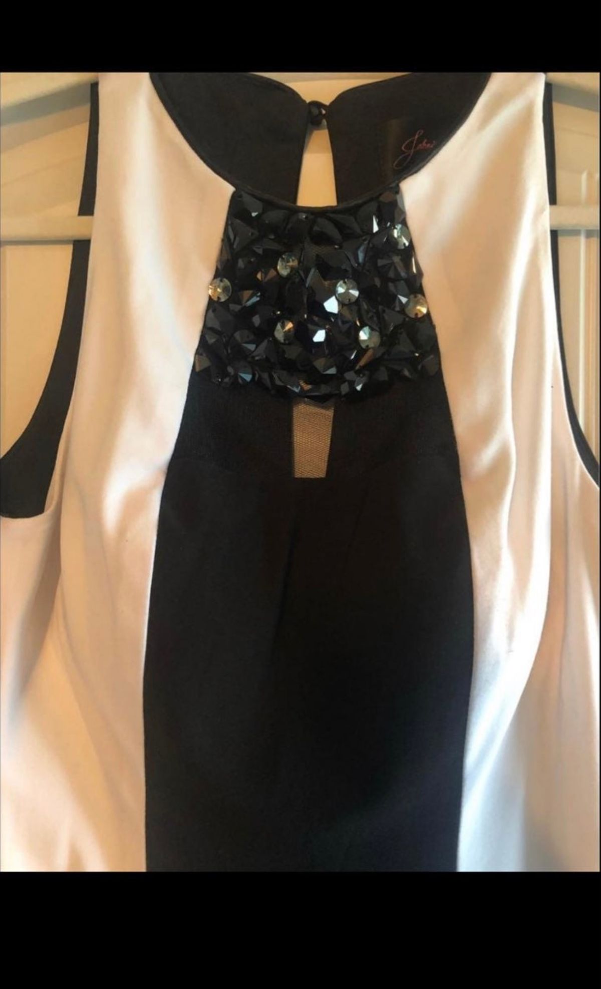 Johnathan Kayne Size 8 Prom High Neck Sheer Black Cocktail Dress on Queenly