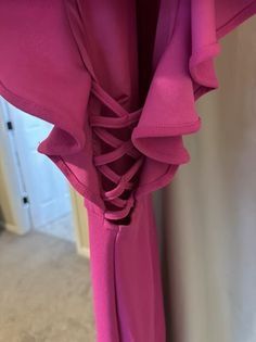 Saints + Secrets Size 10 Pageant Interview Cap Sleeve Hot Pink Cocktail Dress on Queenly