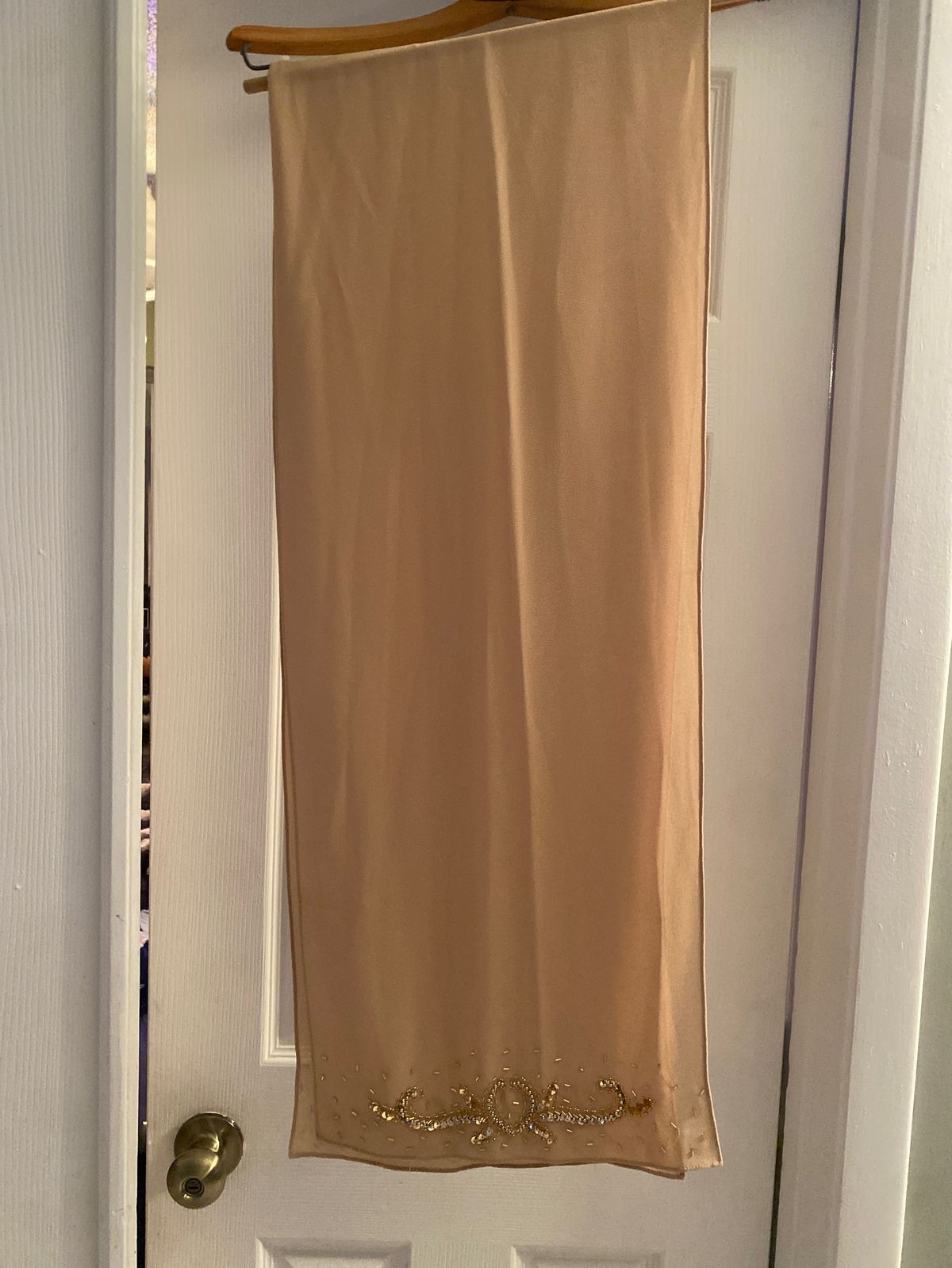 Size XL Wedding Guest High Neck Sequined Gold A-line Dress on Queenly