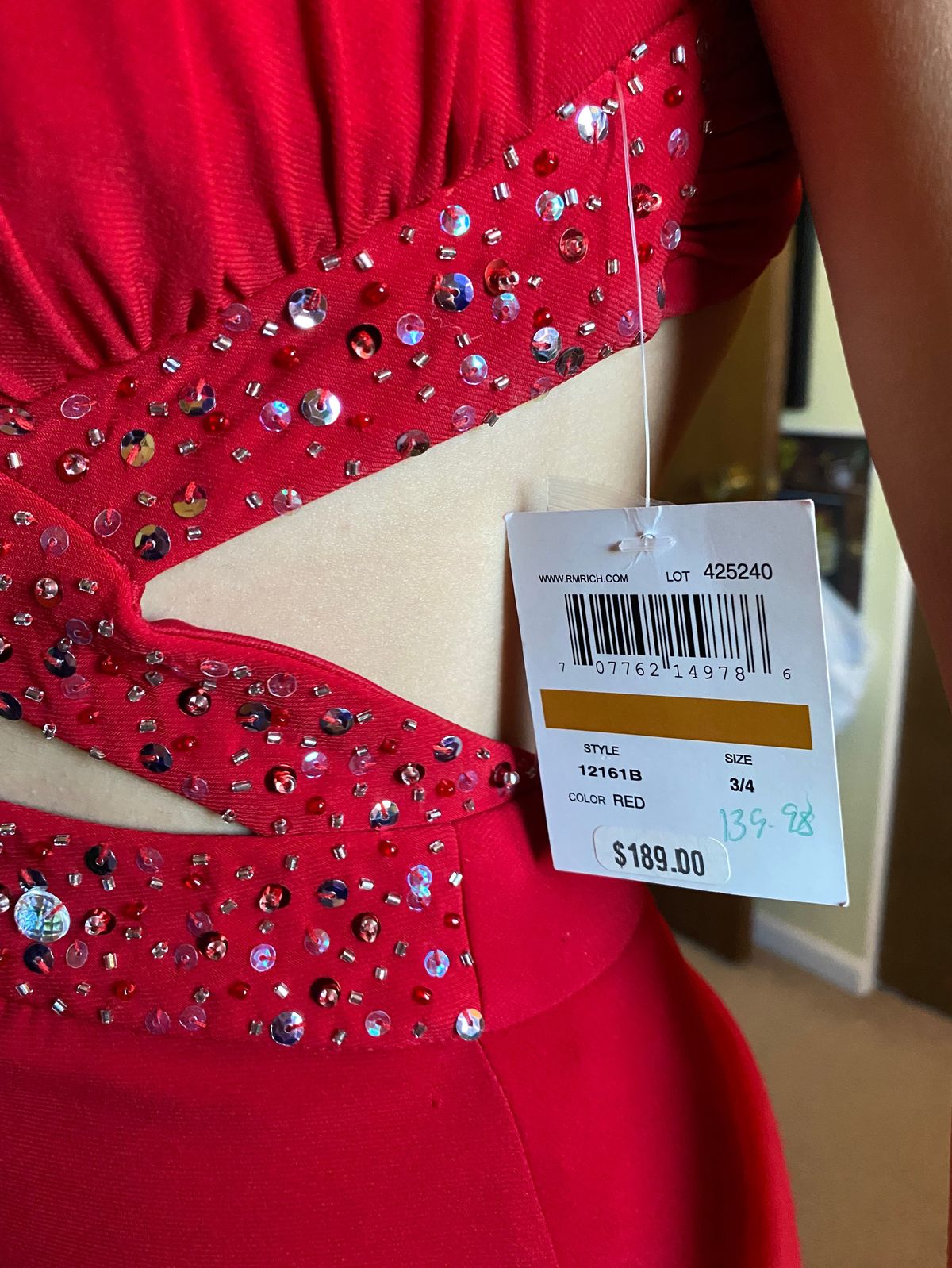 Size 4 Prom Halter Sequined Red Side Slit Dress on Queenly