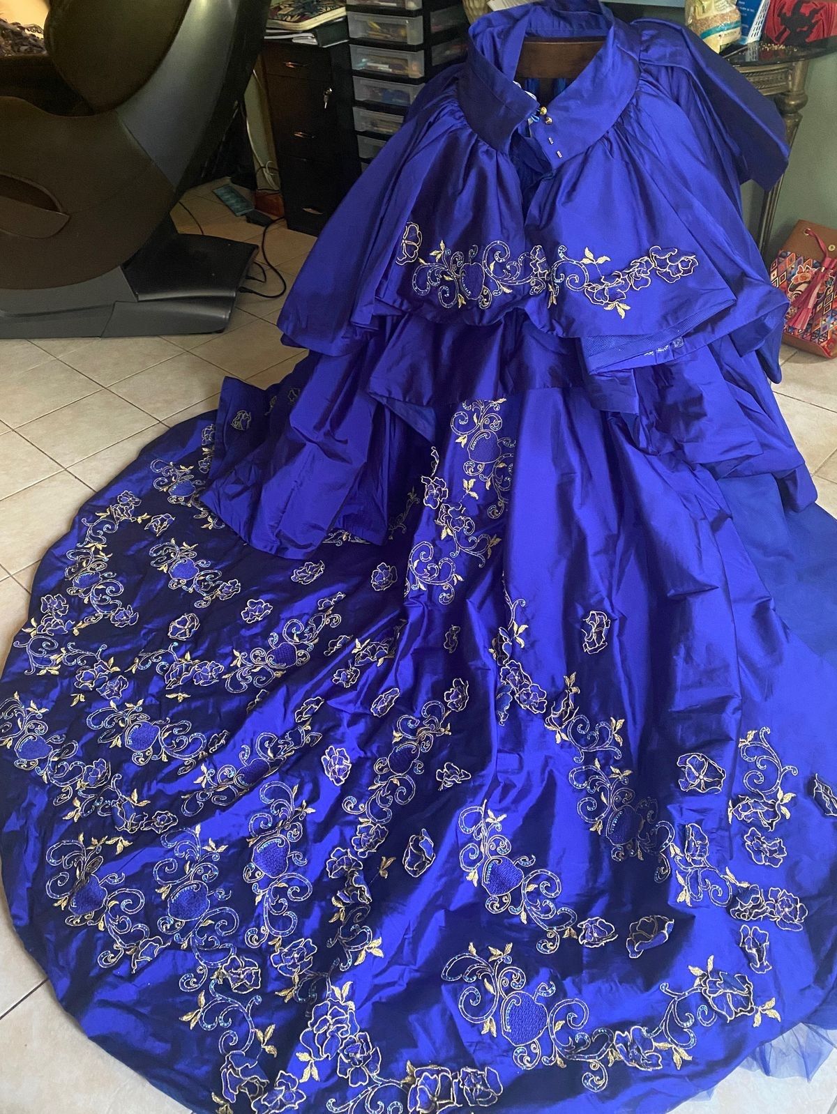 Ragazza Size S Prom Strapless Royal Blue Dress With Train on Queenly
