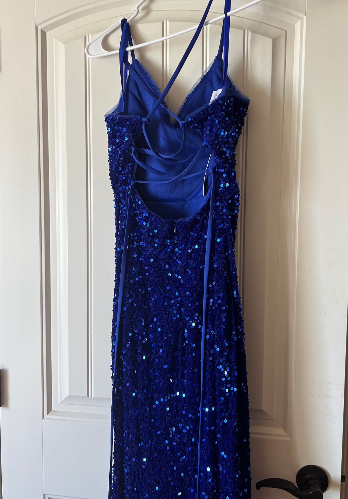 Size 4 Prom Blue Side Slit Dress on Queenly