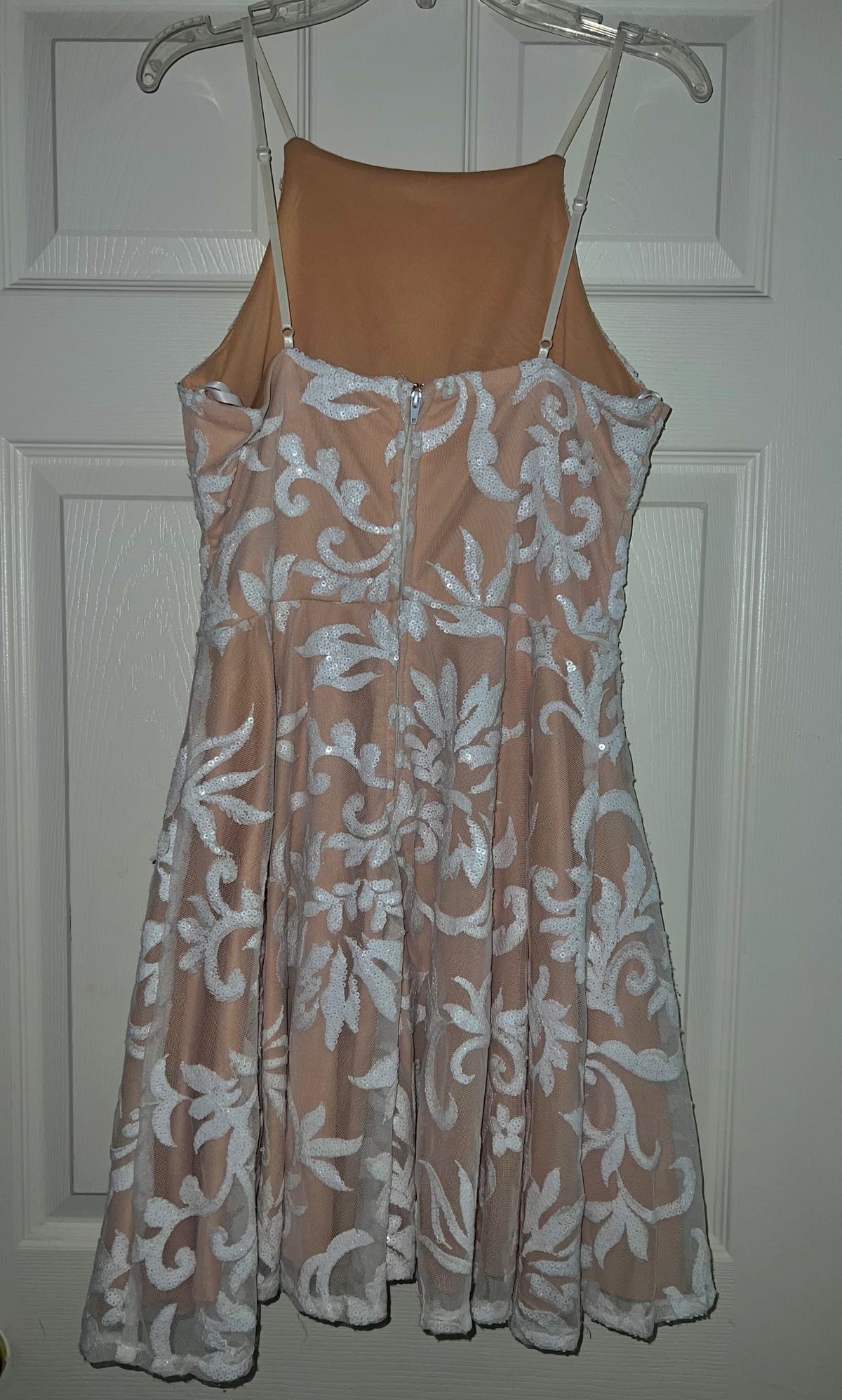 Size S Homecoming High Neck Nude Cocktail Dress on Queenly