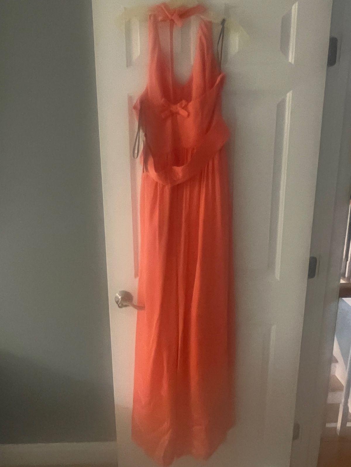 Size 8 Halter Coral A-line Dress on Queenly