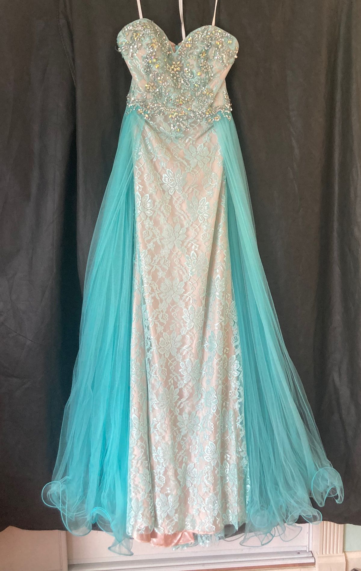 Mac Duggal Size 6 Prom Strapless Blue Floor Length Maxi on Queenly