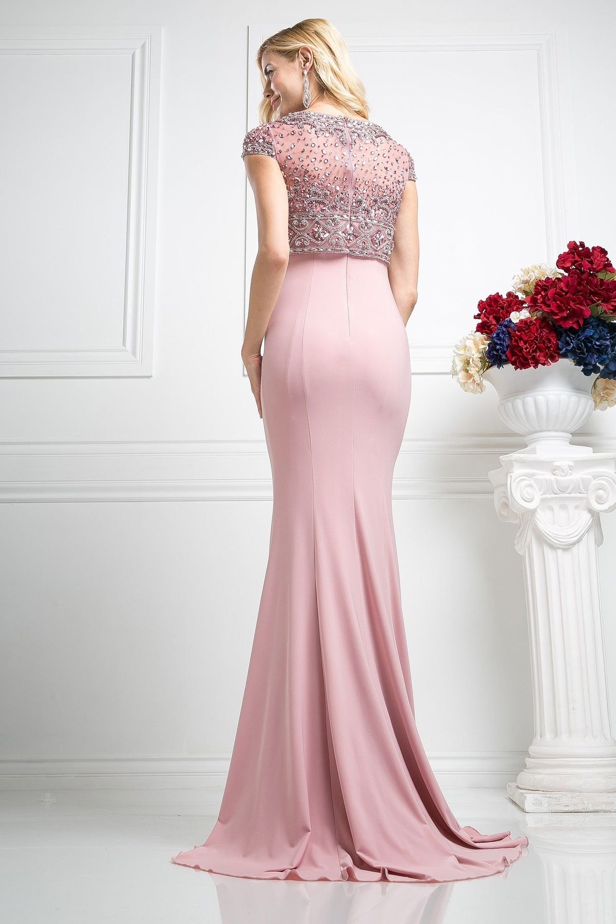 Size 6 Cap Sleeve Pink Mermaid Dress on Queenly