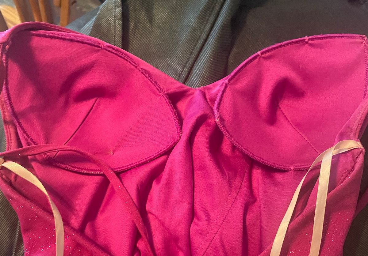Jovani Size 0 Plunge Pink Side Slit Dress on Queenly