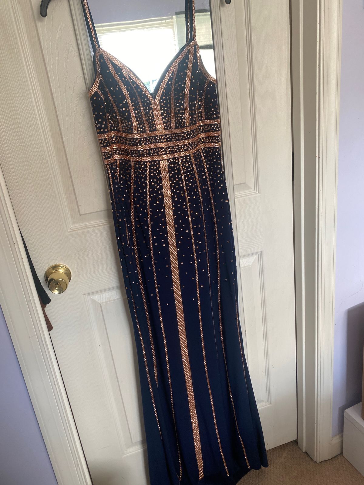 Style G766 Colors Size 4 Prom Plunge Blue A-line Dress on Queenly