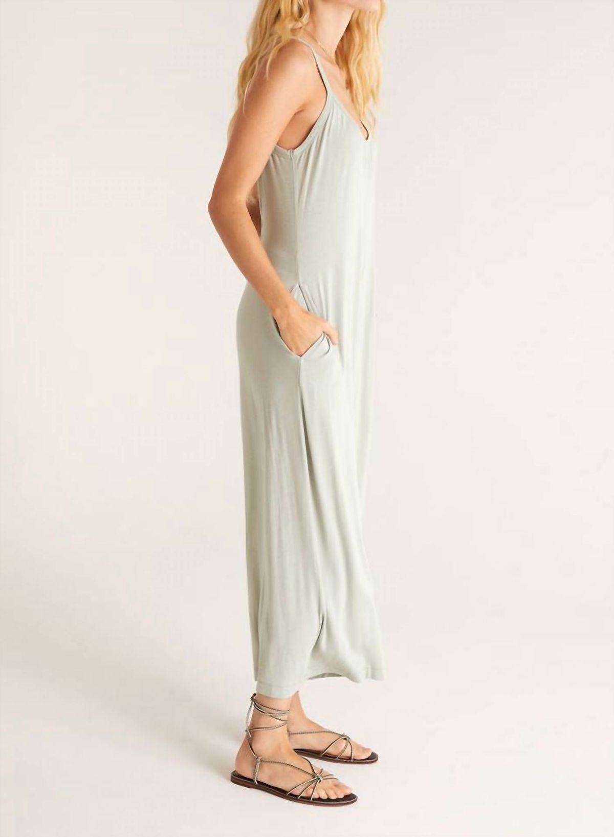 Style 1-734879516-5453 Z Supply Size S Sequined Green Formal Jumpsuit on Queenly