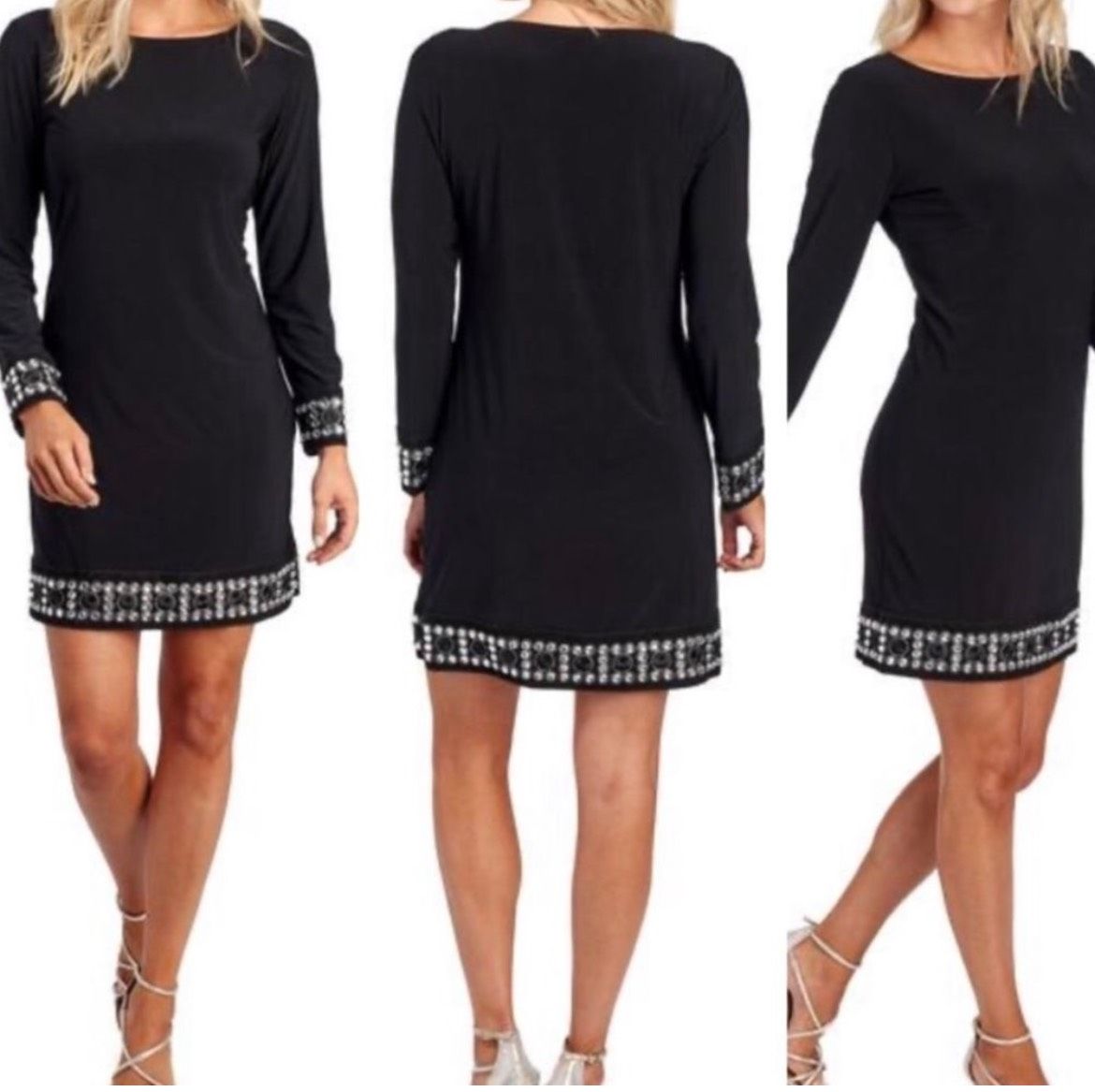 Size 6 Wedding Guest Long Sleeve Black Cocktail Dress on Queenly
