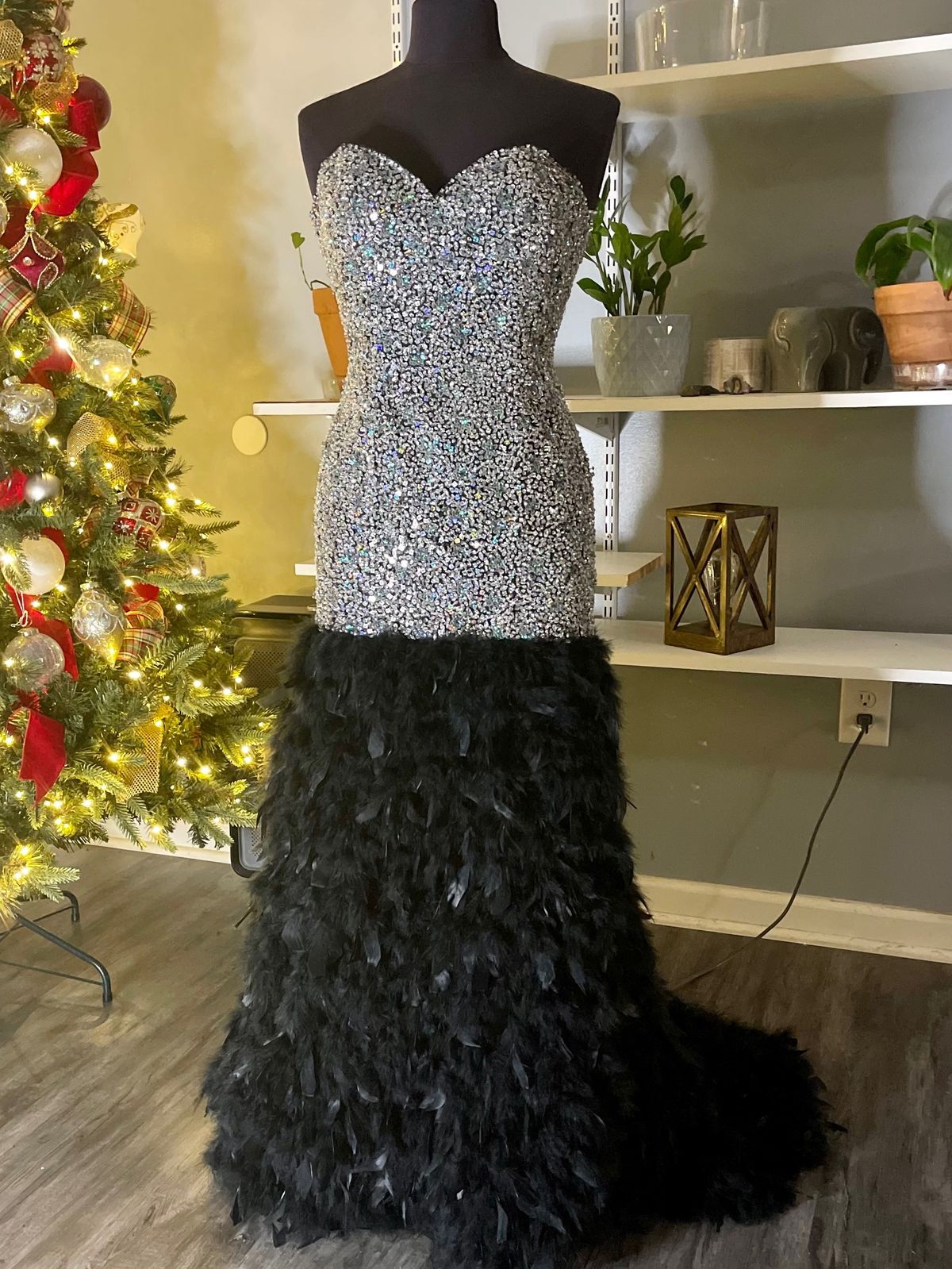 Rachel Allan Size 6 Prom Strapless Black Mermaid Dress on Queenly