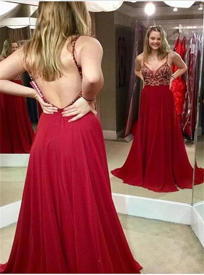 Style 33701 Jovani Size 00 Prom Plunge Burgundy Red A-line Dress on Queenly