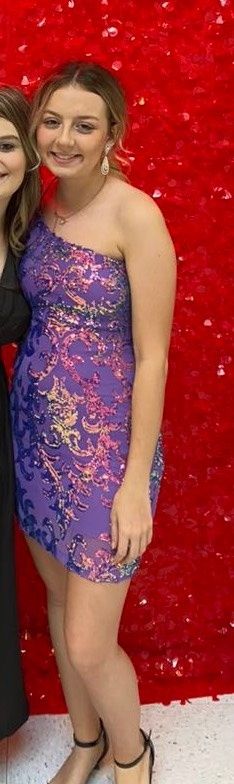 Size S Prom One Shoulder Multicolor Cocktail Dress on Queenly