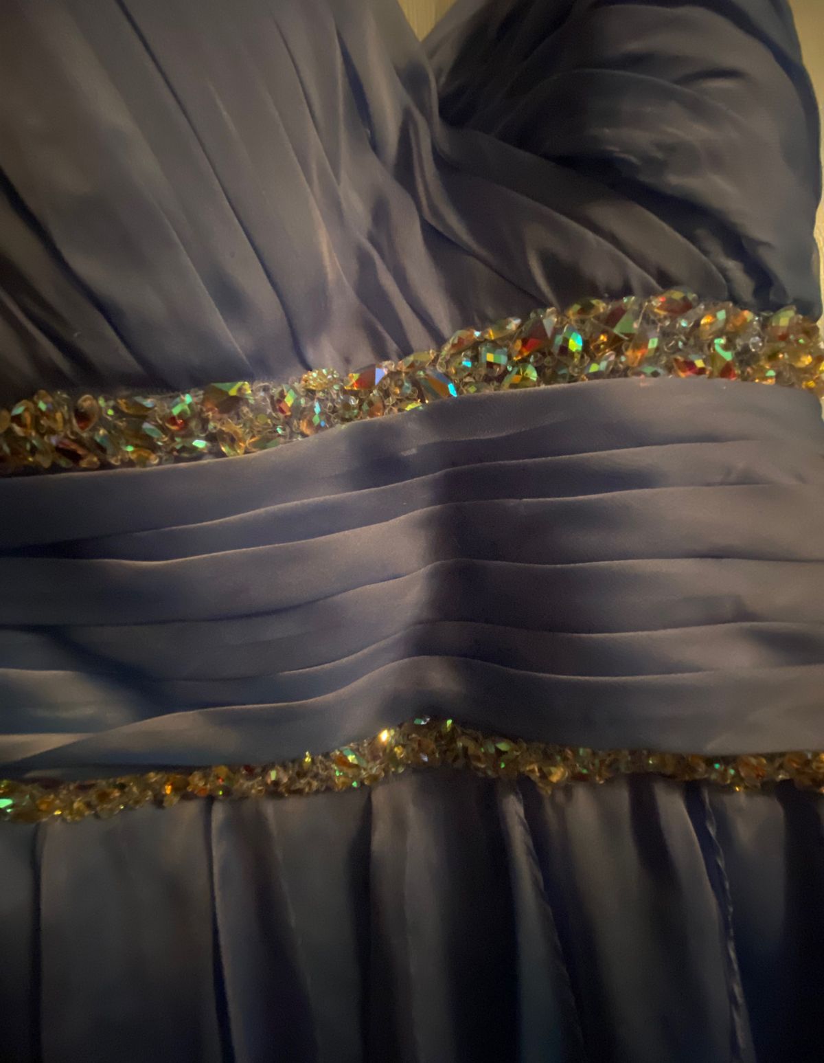 La Femme Size 4 Prom One Shoulder Sequined Light Blue Cocktail Dress on Queenly