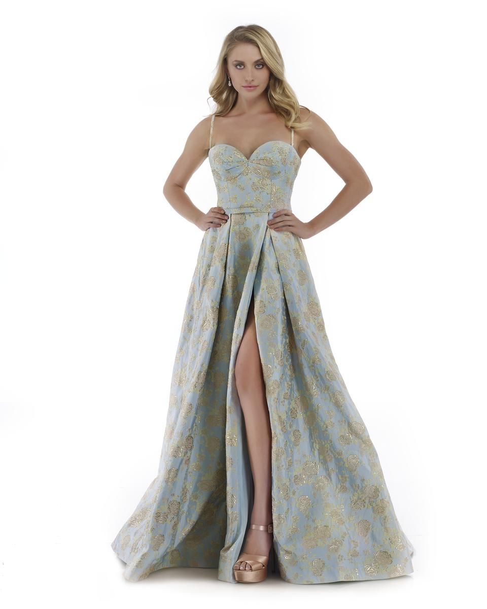 Style 16100 Morell Maxie Size 8 Prom Lace Light Blue A-line Dress on Queenly