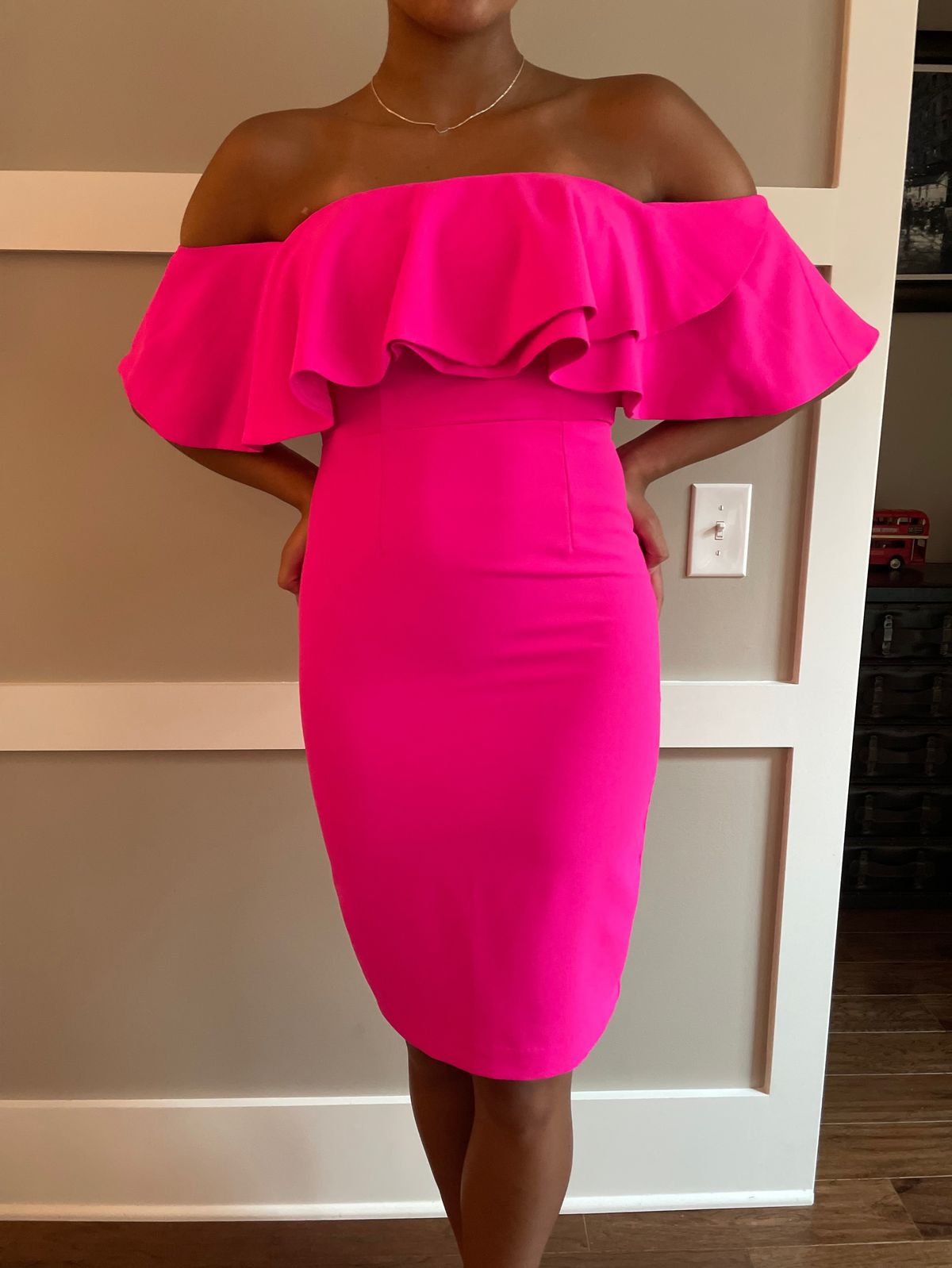 Size S Homecoming Strapless Hot Pink Cocktail Dress on Queenly