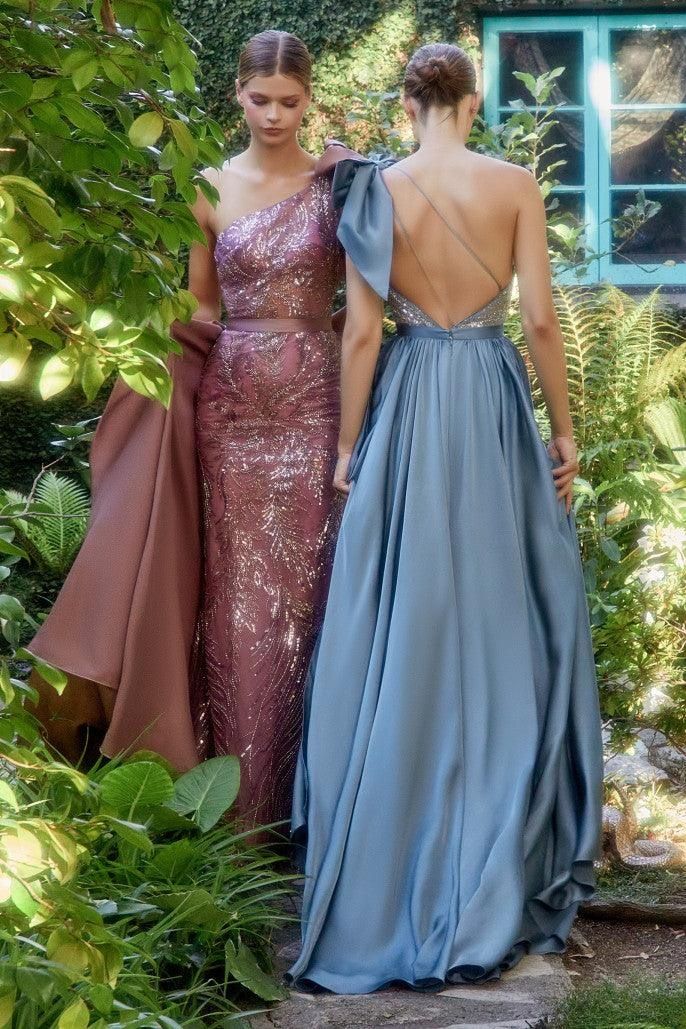 Style CDA1161 Andrea and Leo Size 14 Prom One Shoulder Pink Mermaid Dress on Queenly