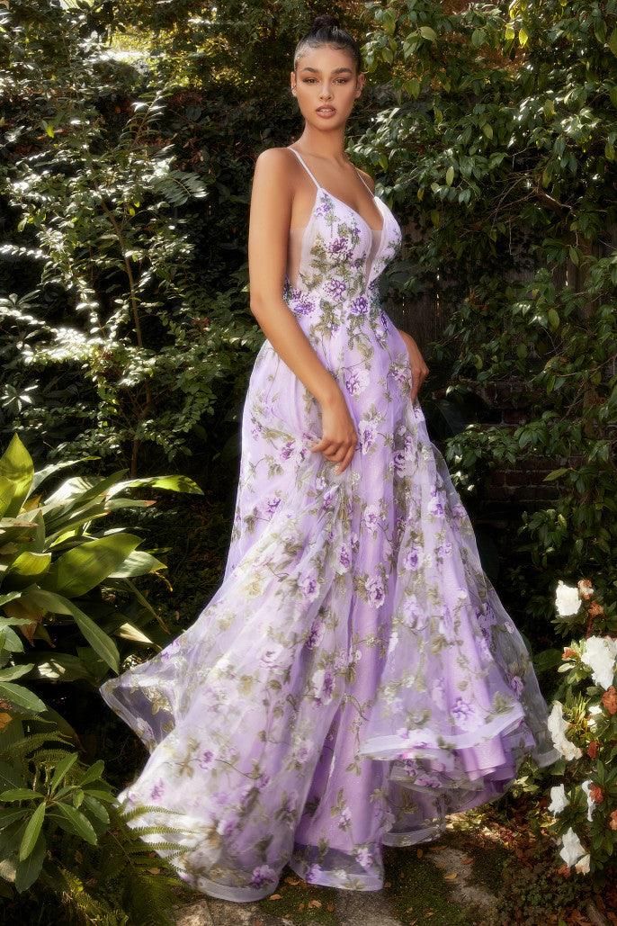 Style CDA1135 Andrea and Leo Size 6 Prom Purple Ball Gown on Queenly