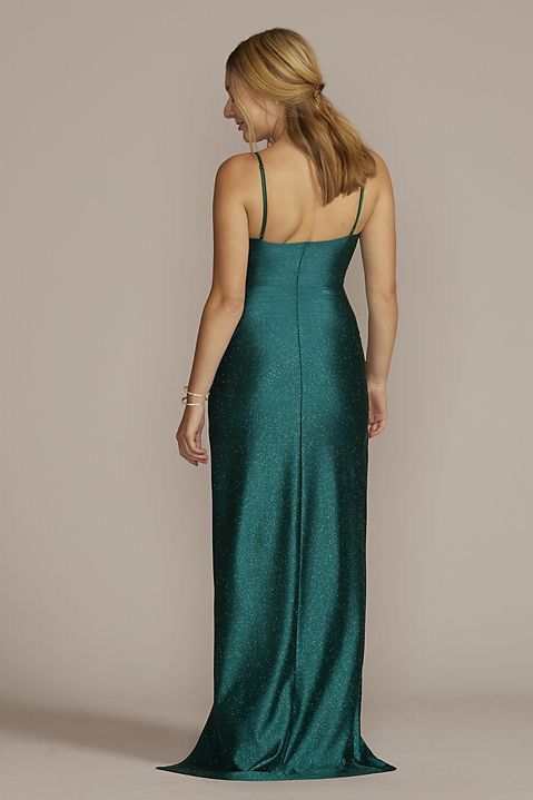 Emerald sundae Size S Prom Plunge Emerald Green Side Slit Dress on Queenly
