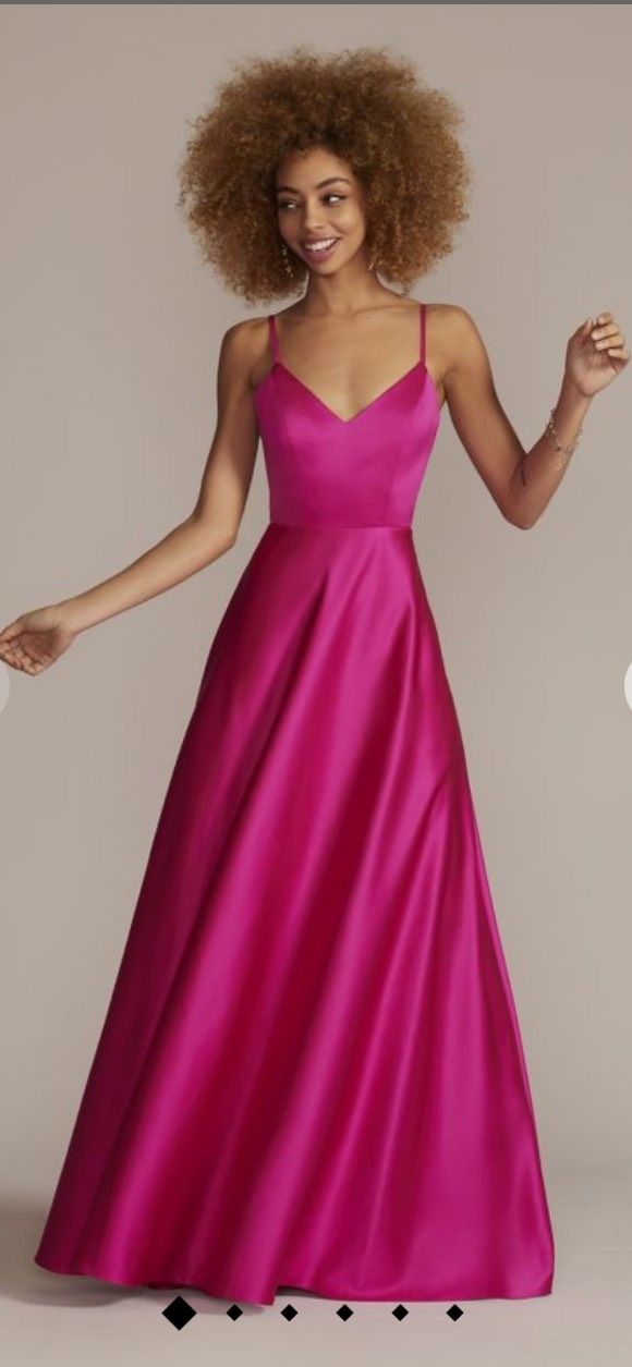 Jules and cleo Size 4 Prom Plunge Hot Pink Floor Length Maxi on Queenly