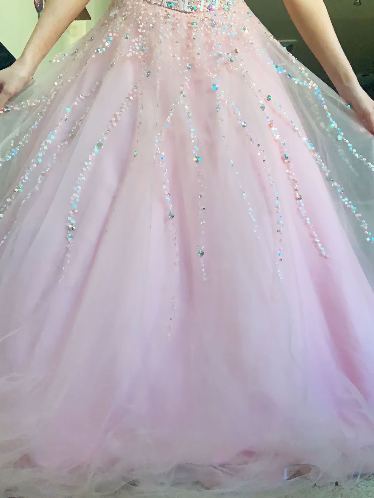 Size 0 Pageant Strapless Pink Ball Gown on Queenly