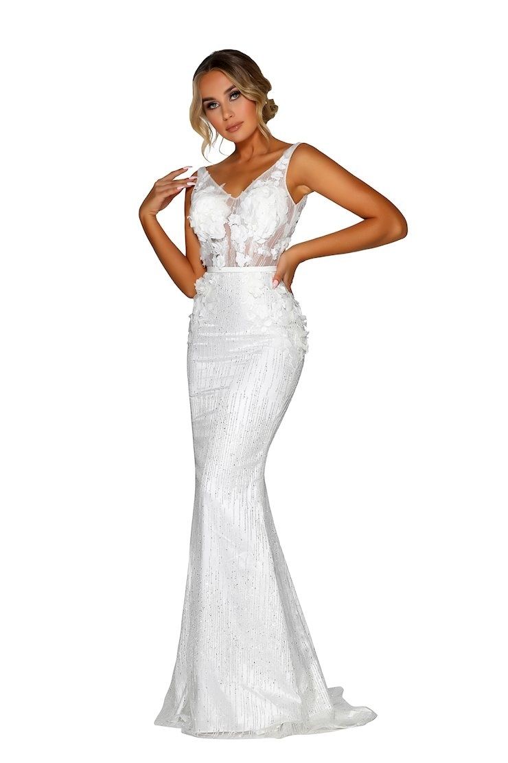 Style 1905 Portia and Scarlett Size 8 Wedding Lace White Mermaid Dress on Queenly