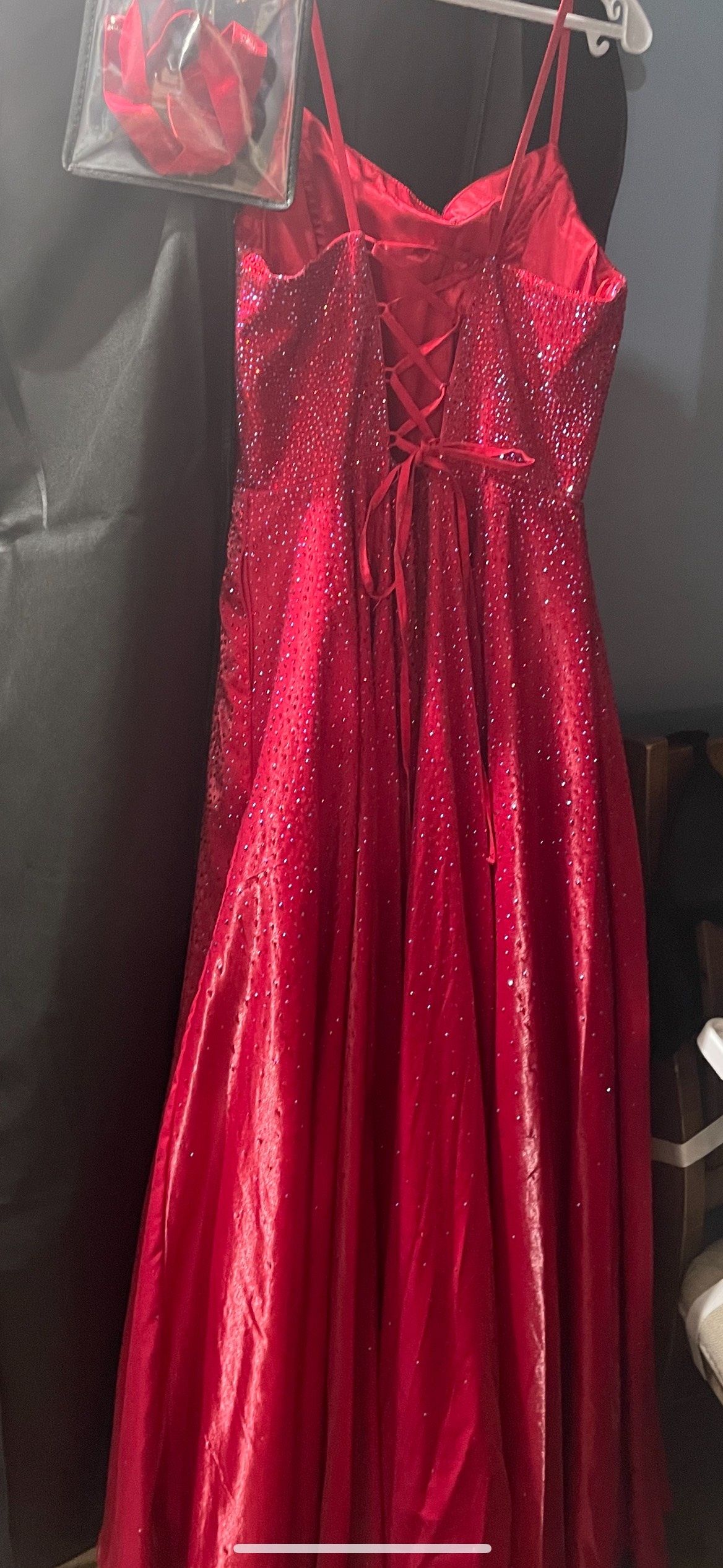 Size XL Prom Red Ball Gown on Queenly