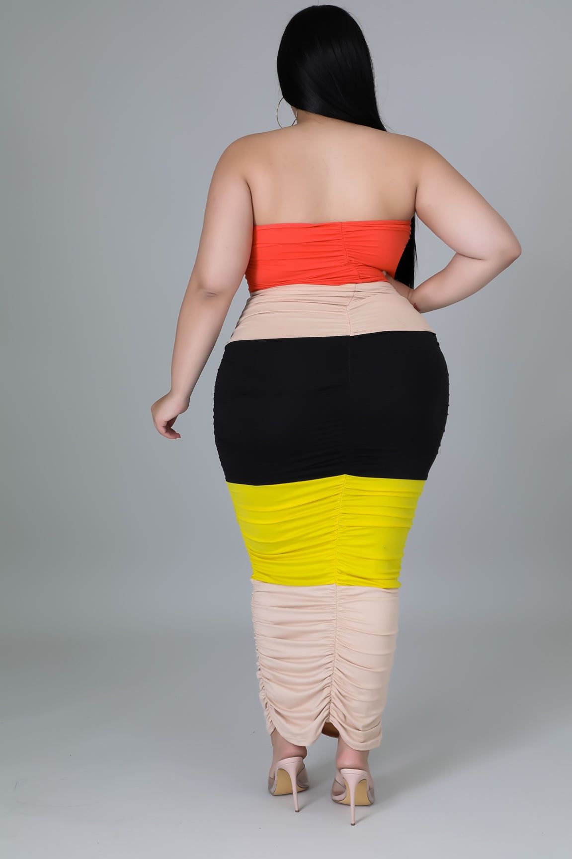 Plus Size 28 Strapless Multicolor Cocktail Dress on Queenly