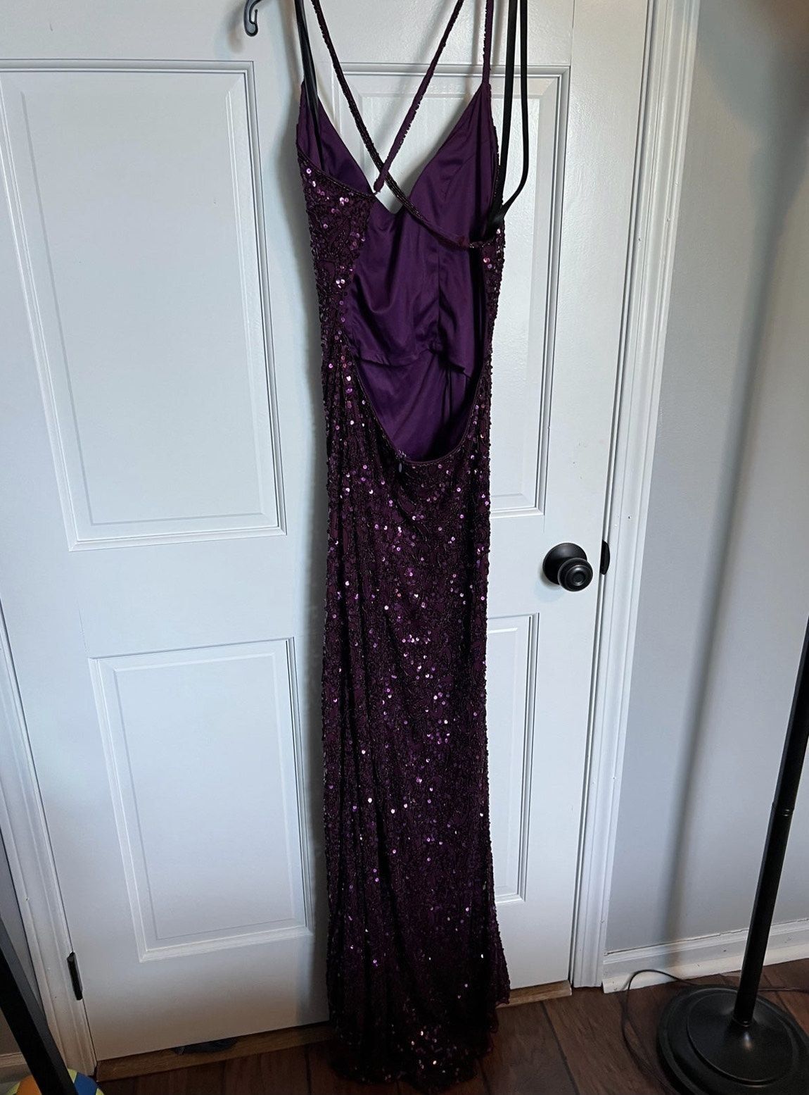 Primavera Size 12 Prom Plunge Purple Side Slit Dress on Queenly