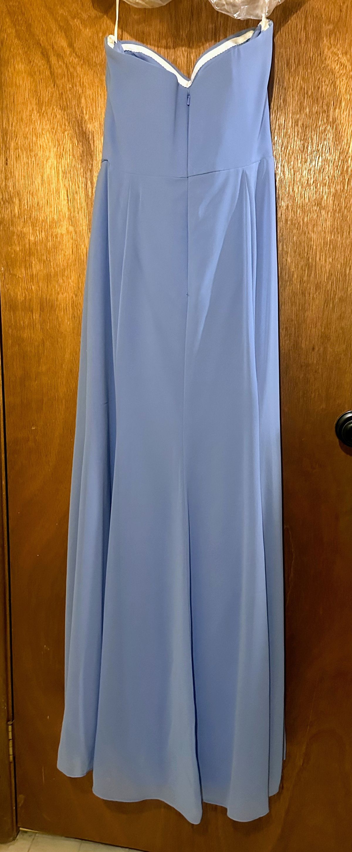 Bridal Boutique Size 12 Prom Strapless Blue Floor Length Maxi on Queenly