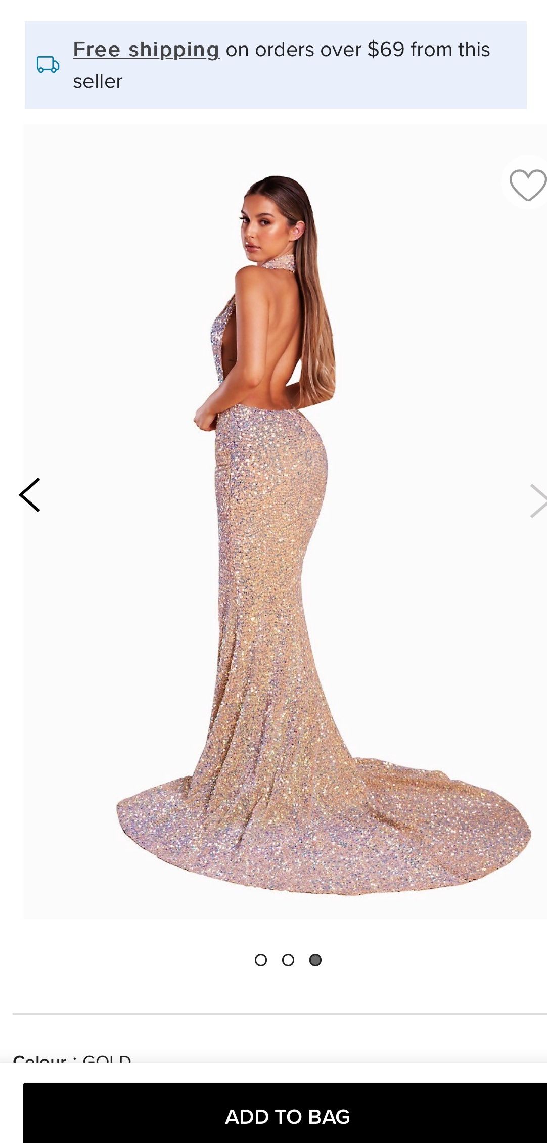 Style Ps21305 Portia and Scarlett Size 4 Prom High Neck Gold Side Slit Dress on Queenly