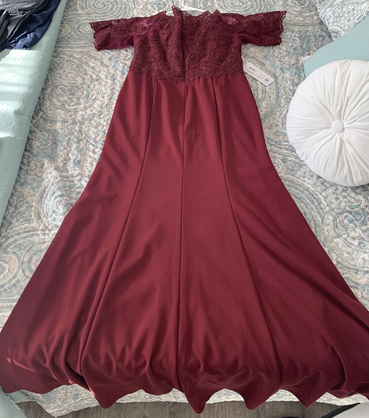 Azazie Plus Size 18 Bridesmaid Red Side Slit Dress on Queenly