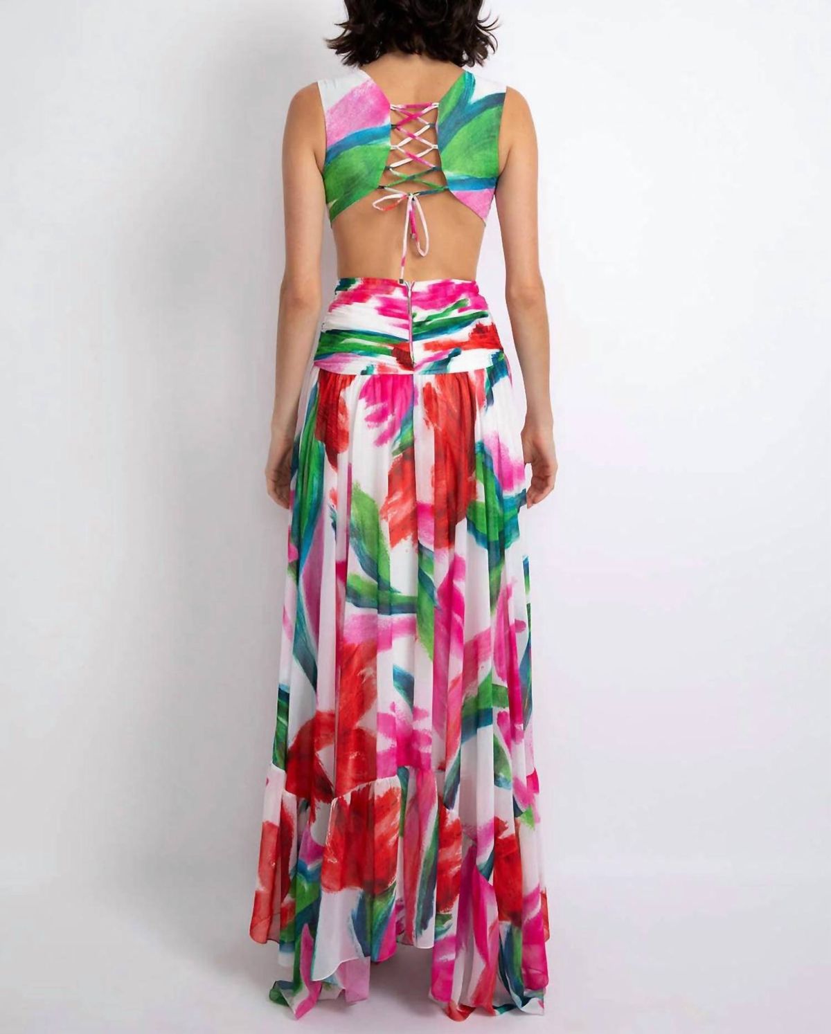 Style 1-964211221-1498 PatBo Size 4 Pageant Plunge Multicolor Side Slit Dress on Queenly