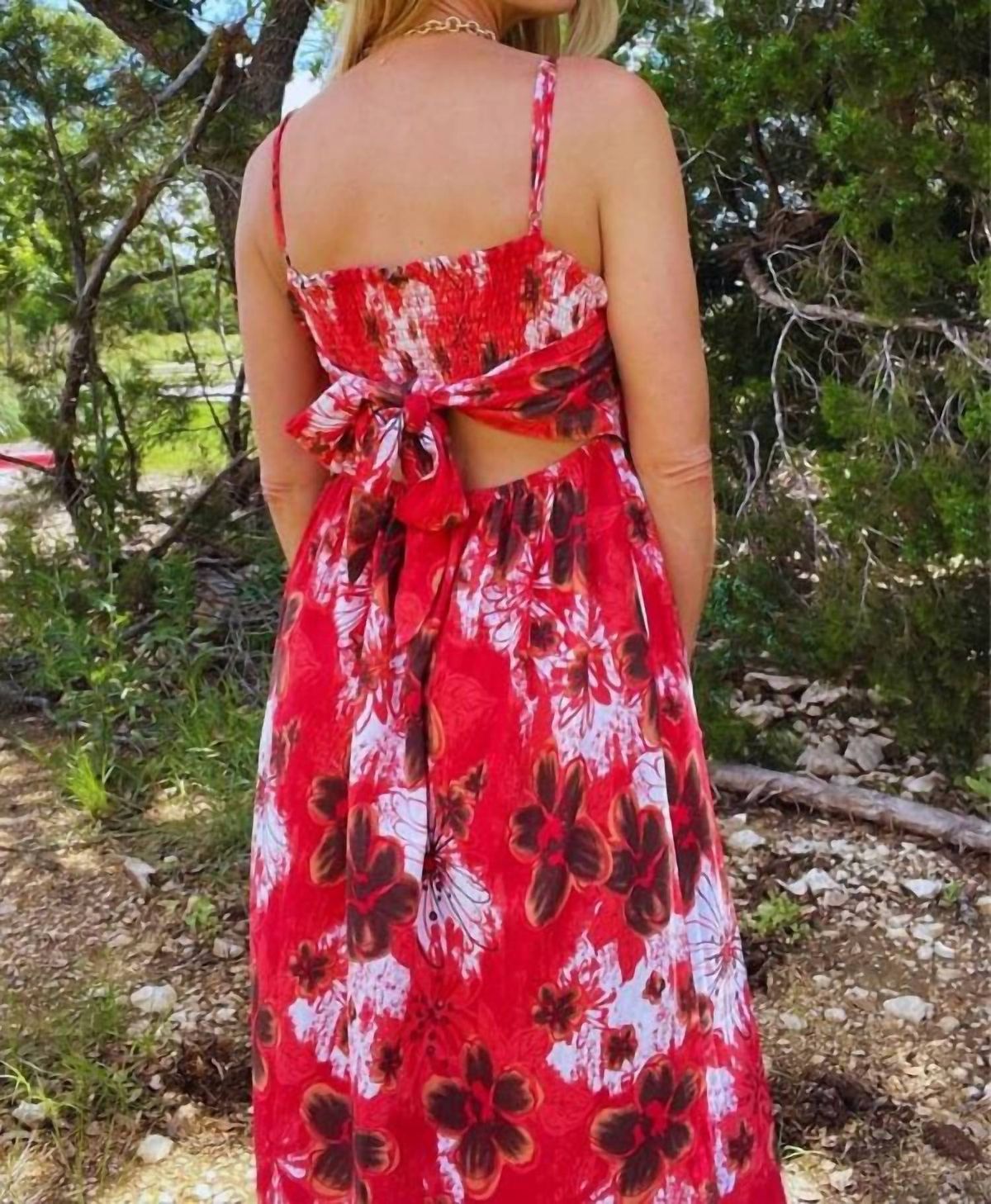 Style 1-3488560021-2791 KORI Size L Floral Red Floor Length Maxi on Queenly