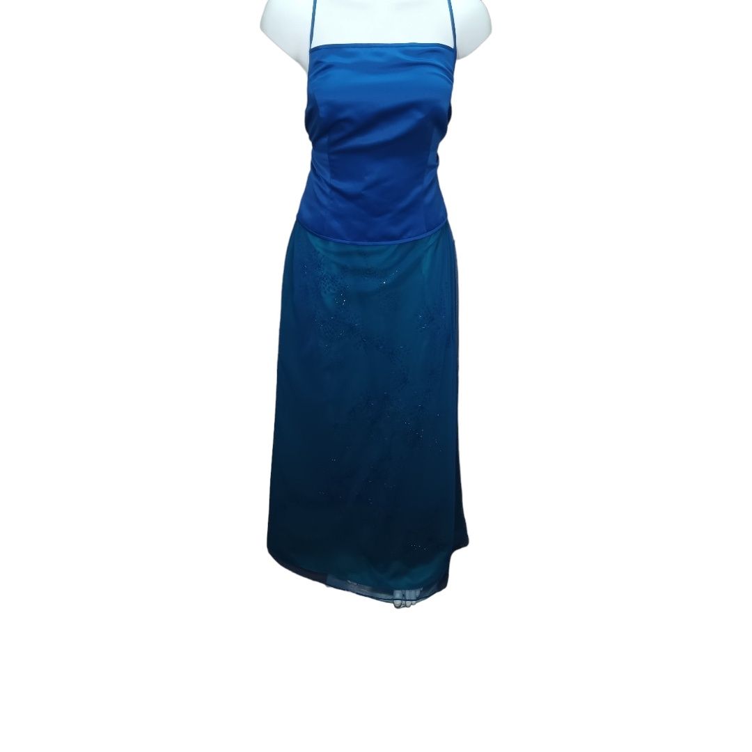 Adrianna Papell Size 10 Prom Blue A-line Dress on Queenly