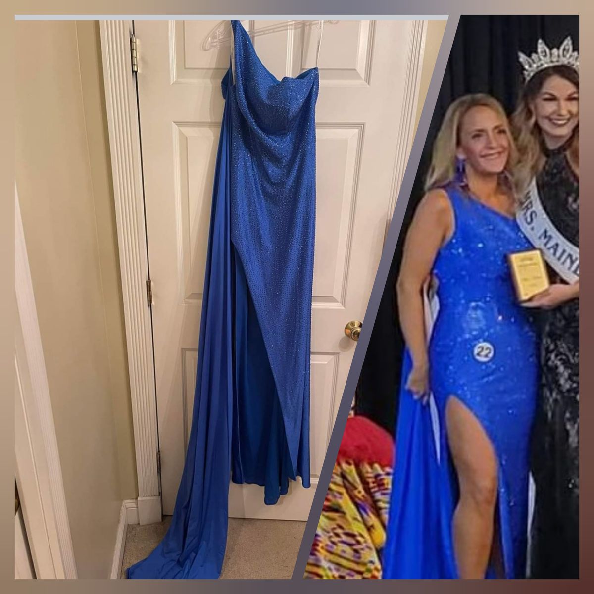 Sherri Hill Size 6 Prom Blue Side Slit Dress on Queenly
