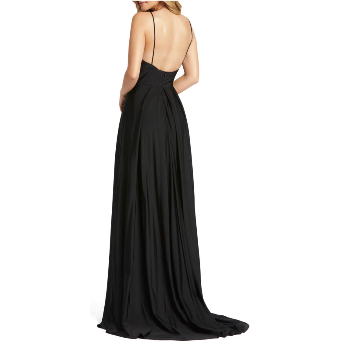 Mac Duggal Size 8 Plunge Black Side Slit Dress on Queenly