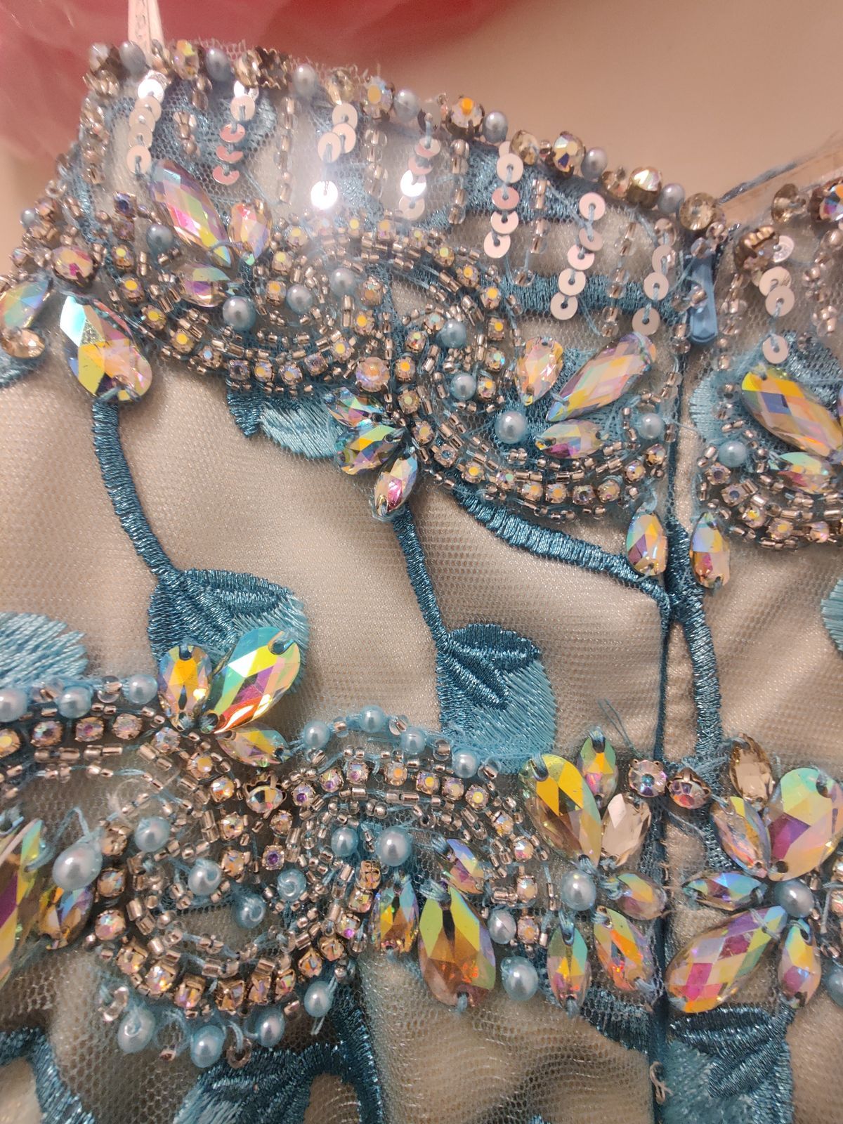 Tony Bowls Size 0 Strapless Sequined Turquoise Multicolor Cocktail Dress on Queenly