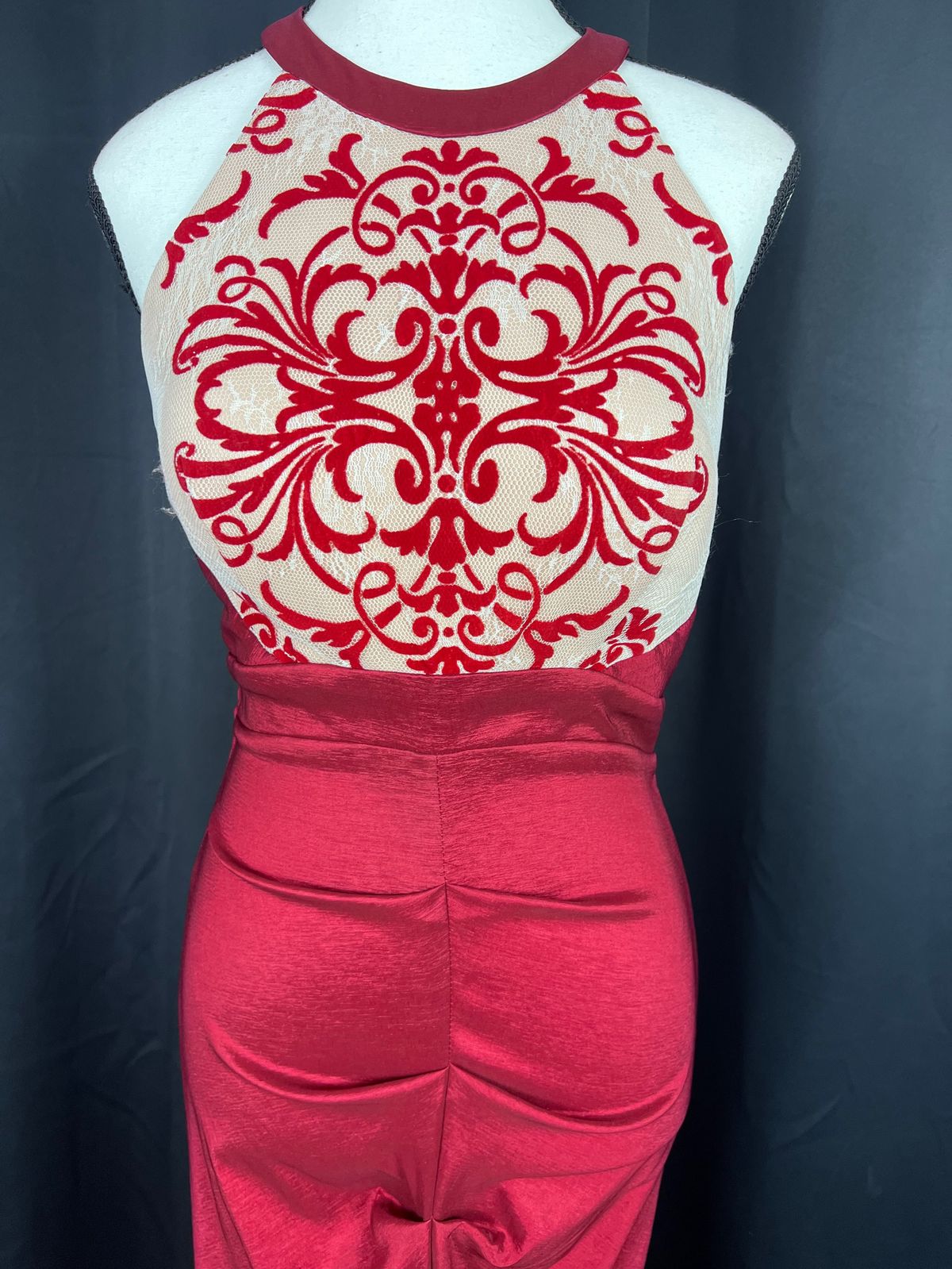 Blondie Nites Size 8 Prom Halter Red Mermaid Dress on Queenly