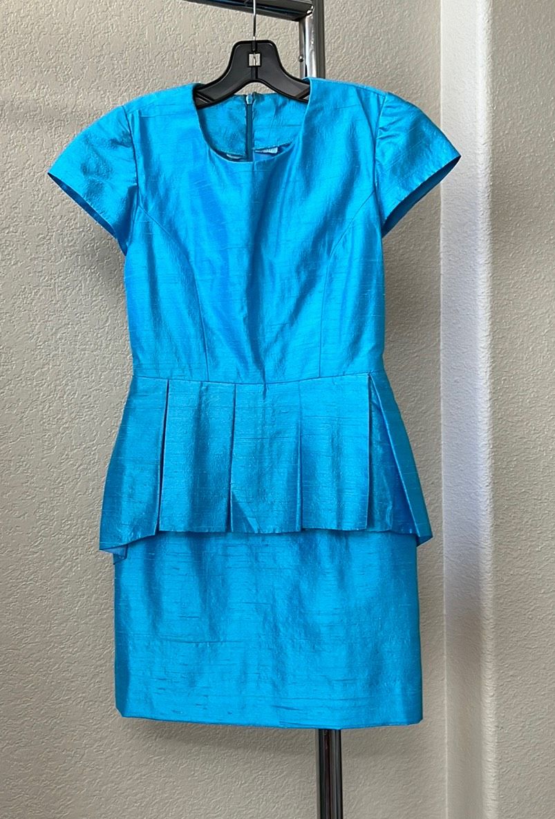 Shirley Prodell Girls Size 8 Pageant Turquoise Blue Cocktail Dress on Queenly